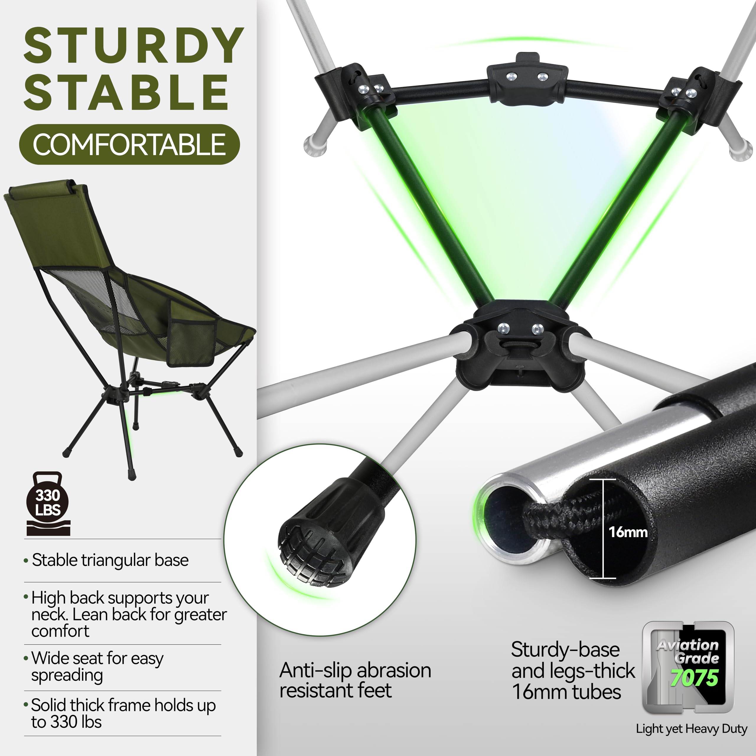 MARCHWAY aircraft-grade aluminum frame delivers lightweight durability without bulk.
