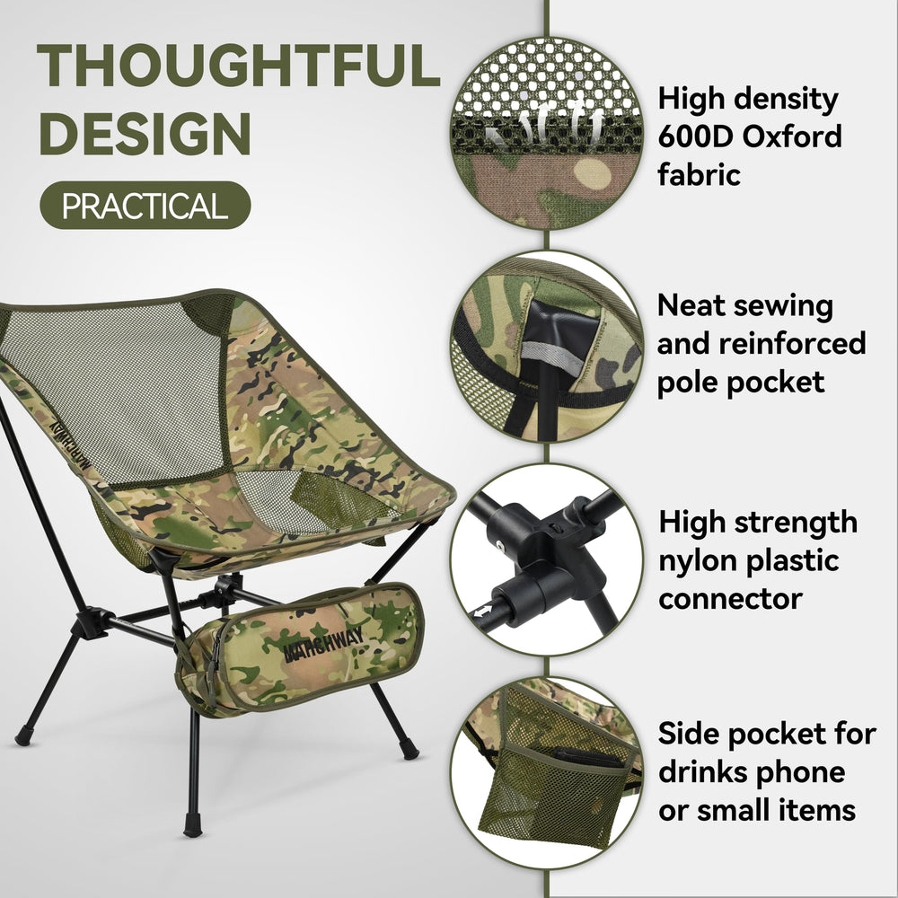 MARCHWAY portable carry bag keeps the chair compact and easy to store