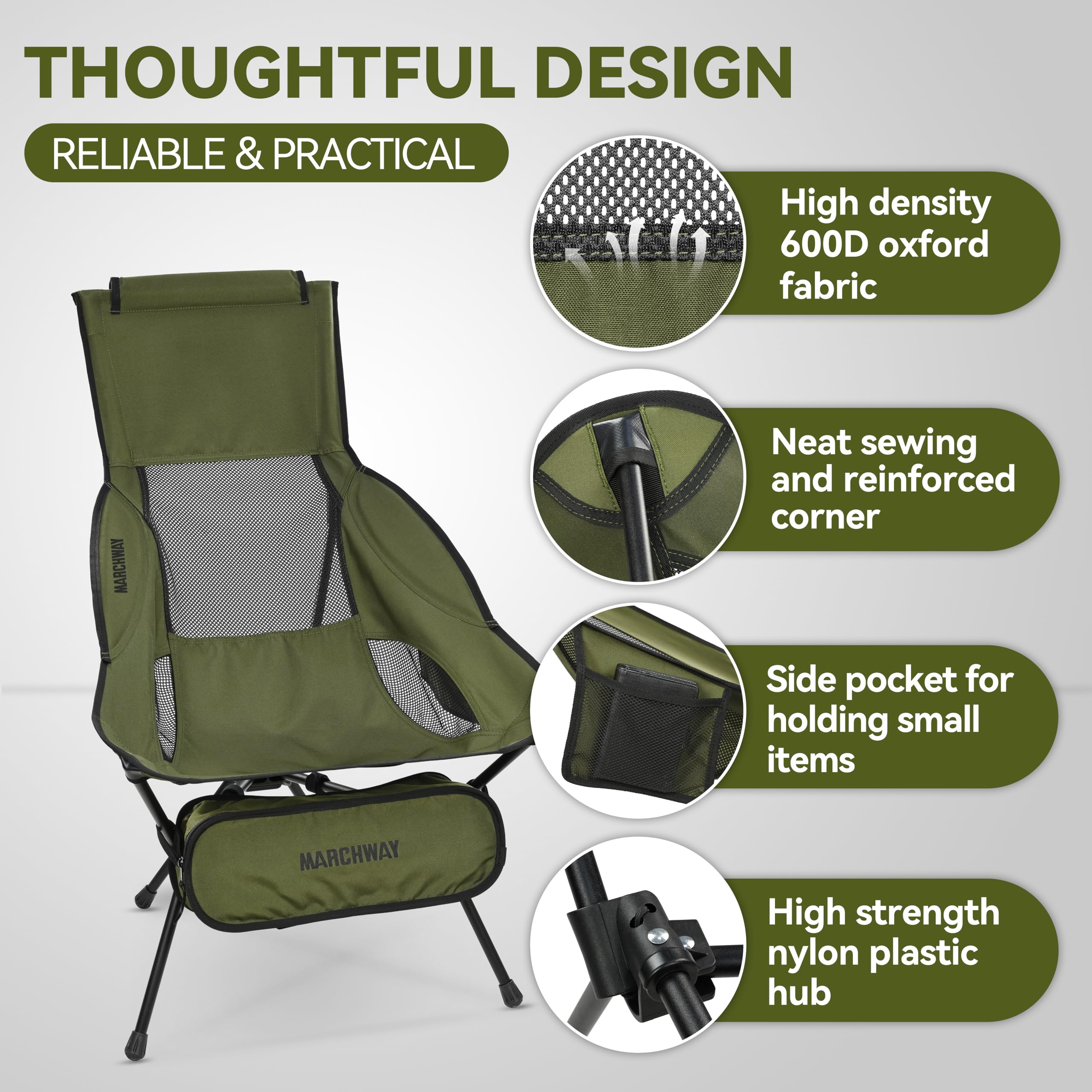 MARCHWAY compact folded size fits in a suitcase for easy travel.