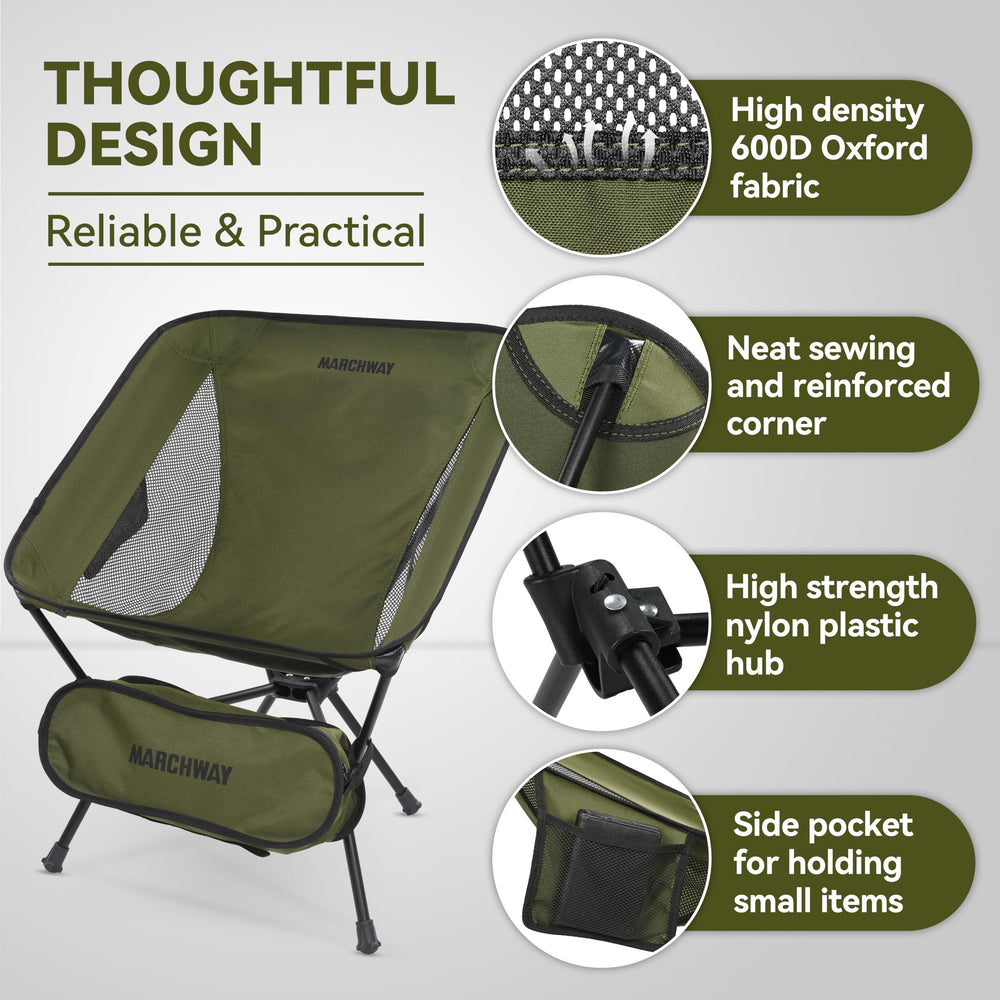 MARCHWAY comfort-seat chair features ripstop polyester and ergonomic tilt for relaxed lounging.