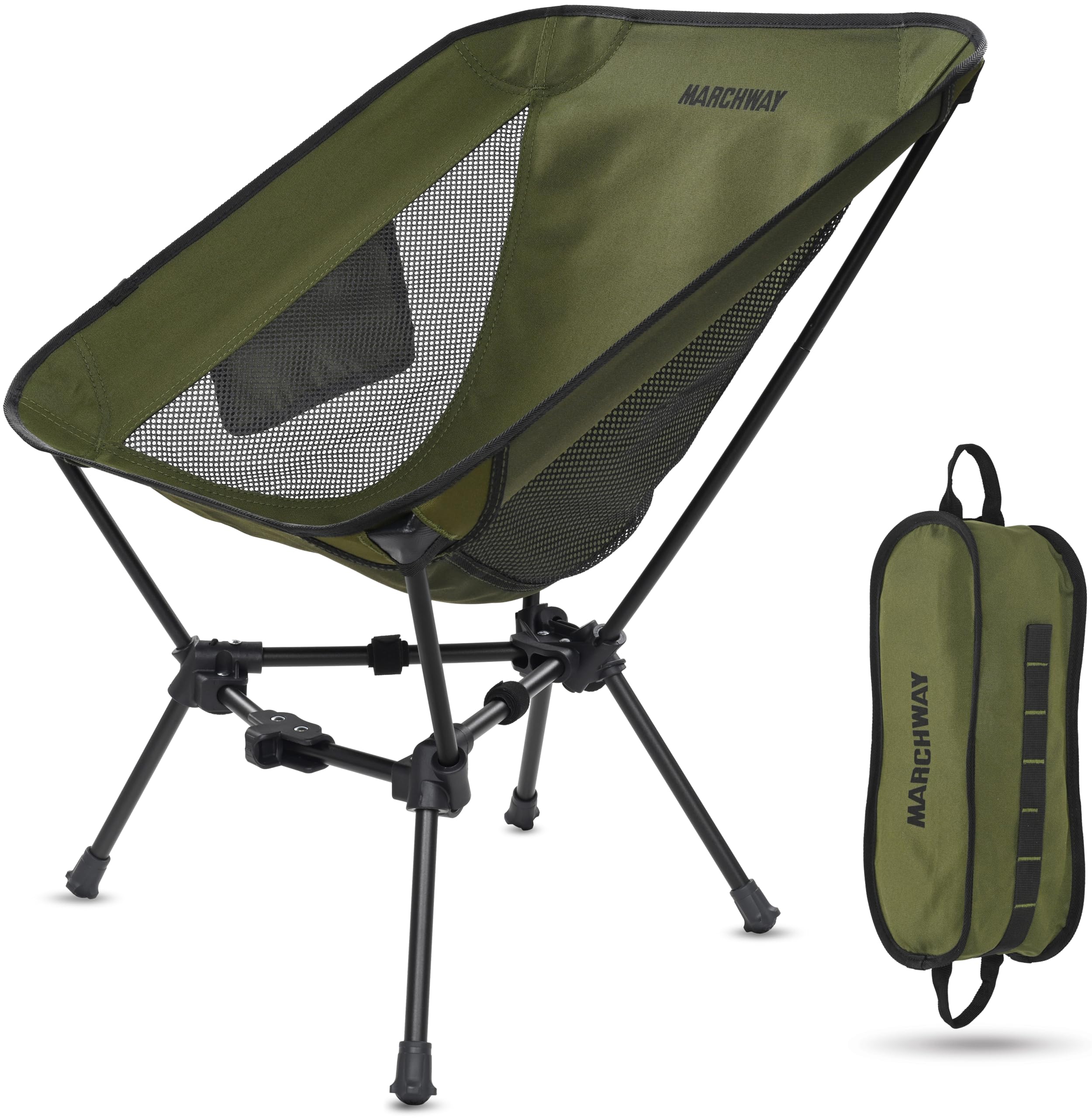 MARCHWAY lightweight folding camping chair with a stable-base for reliable outdoor seating.