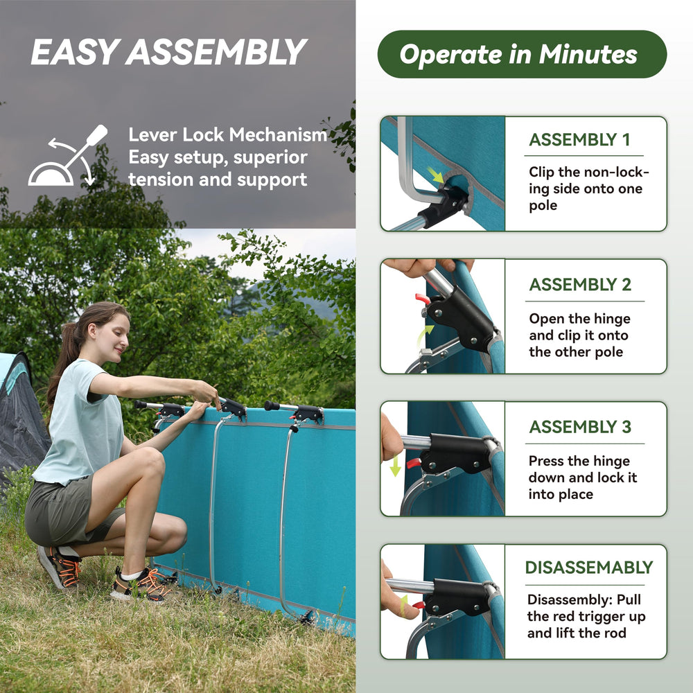 MARCHWAY blue cot in use during hiking adventure