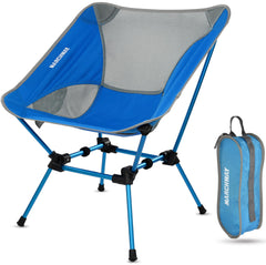 MARCHWAY ultralight folding chair folded compactly for travel and backpacking.