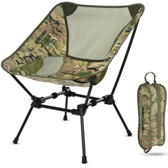 MARCHWAY ultralight folding chair in camo, highly portable for camping and travel