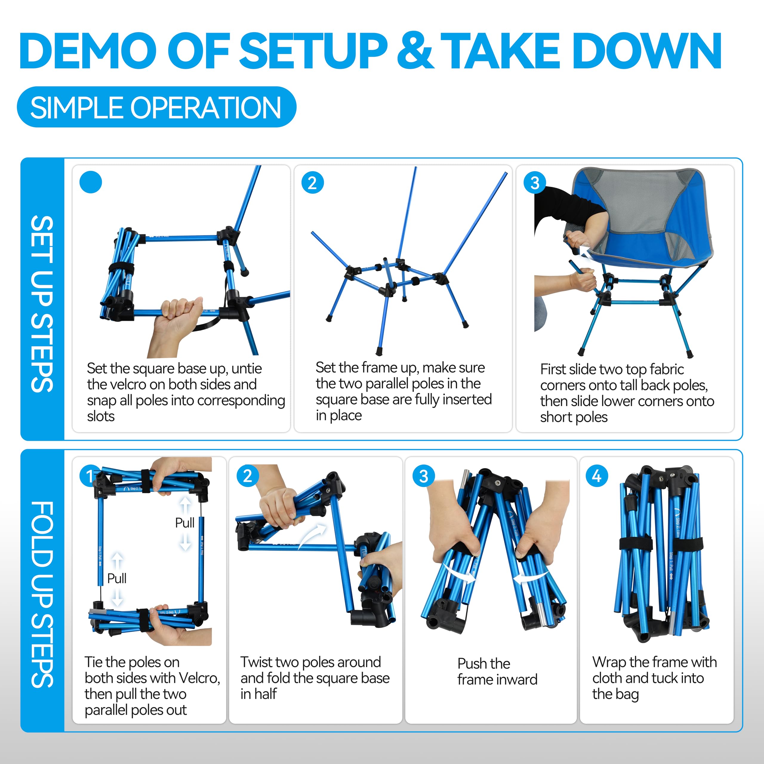 MARCHWAY quick-setup shock-cord design enables fast assembly.