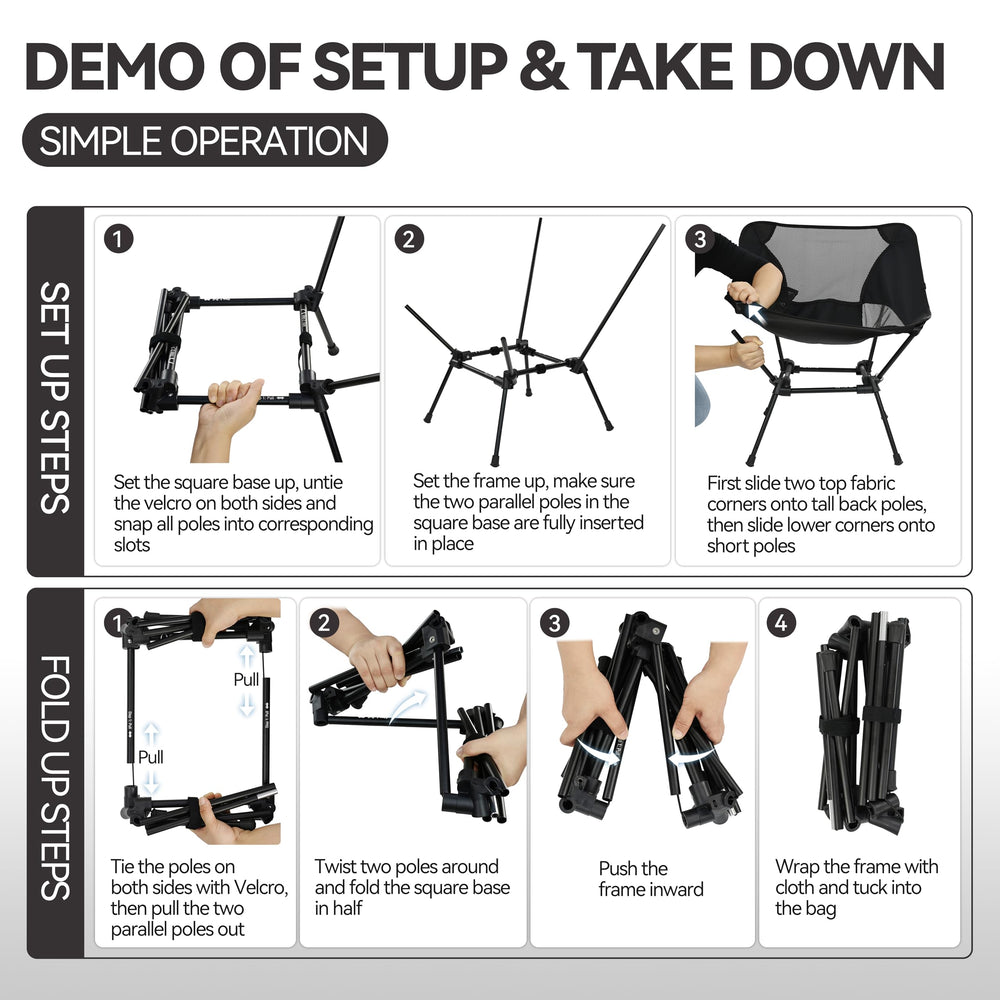 MARCHWAY Ultralight Folding Camping Chair on beach, versatile for camping and festivals.