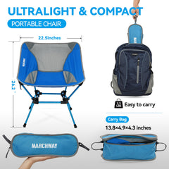 MARCHWAY ultralight chair aluminum-frame durability supports stable outdoor lounging.