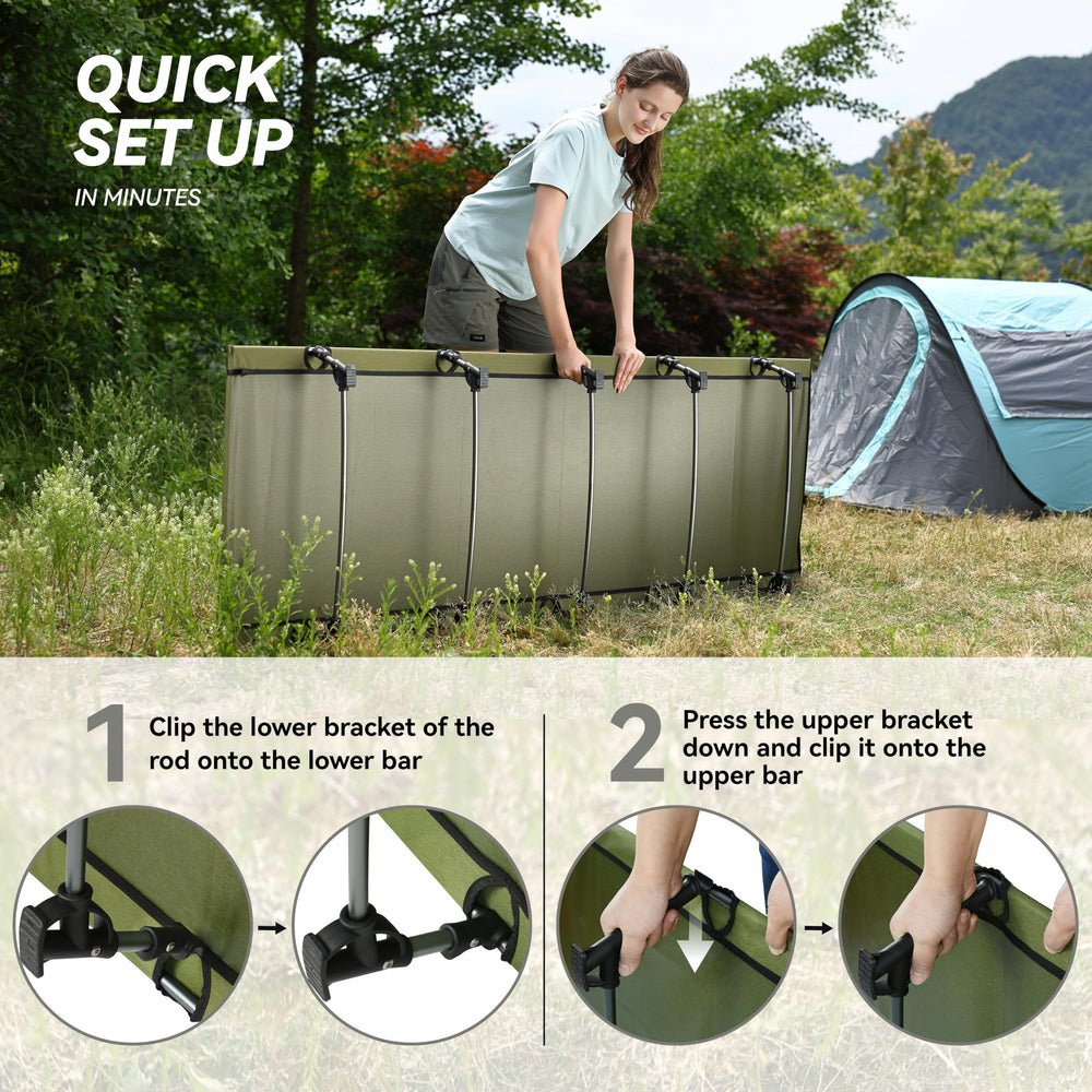 MARCHWAY cot with anti-skid feet demonstrates stable placement on uneven terrain