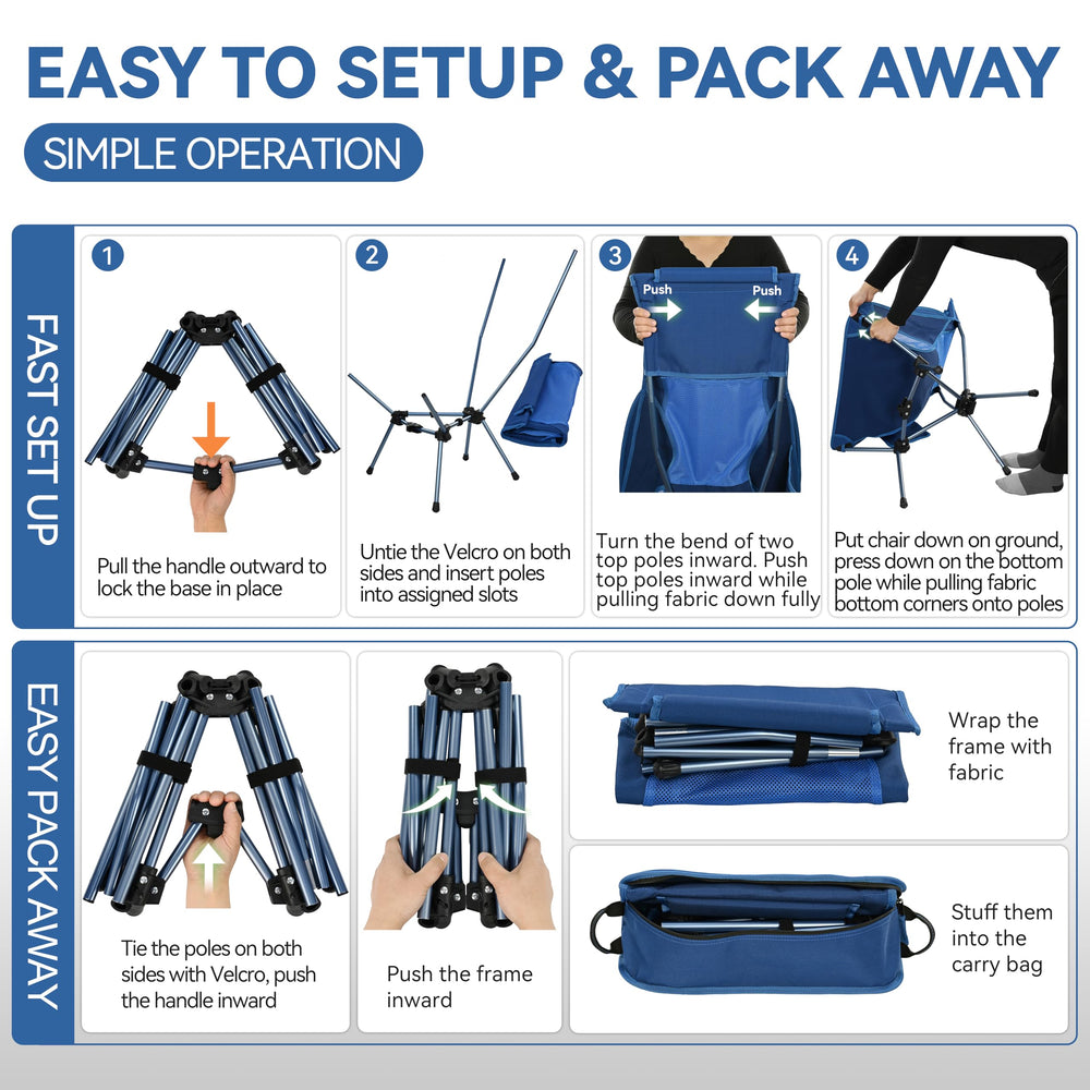 MARCHWAY versatile outdoor-use chair for camping, beaches, and festivals.