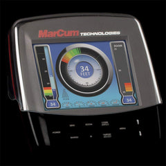 MarCum Snow Shield on LX-7 dial protects from snow and rain during ice fishing