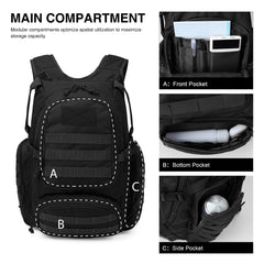 Mardingtop 25L tactical backpack back panel highlighting padded comfort for long days.
