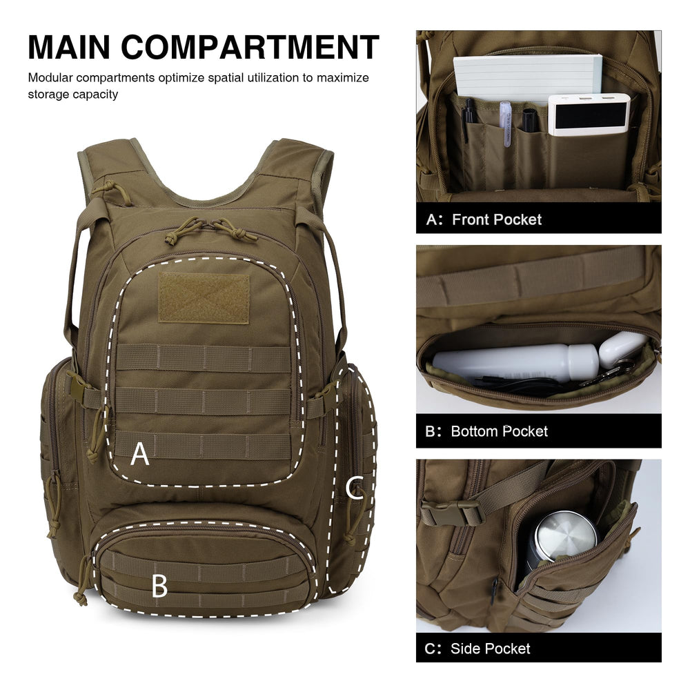 Mardingtop 25L tactical backpack front pocket organization for tools and maps