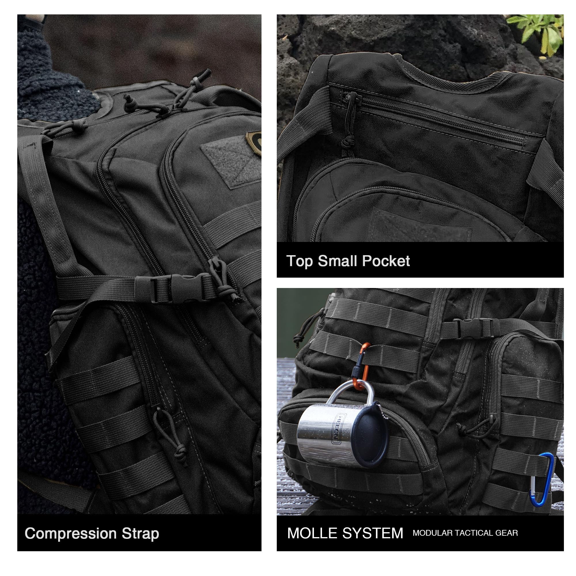 Mardingtop 25L tactical backpack front pocket with organization slots for tools and maps.