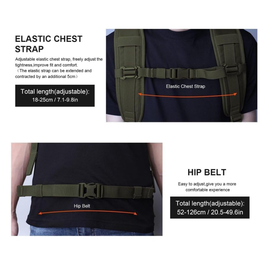 Mardingtop 25L tactical backpack interior laptop padded pocket—protects devices on commutes and trips.