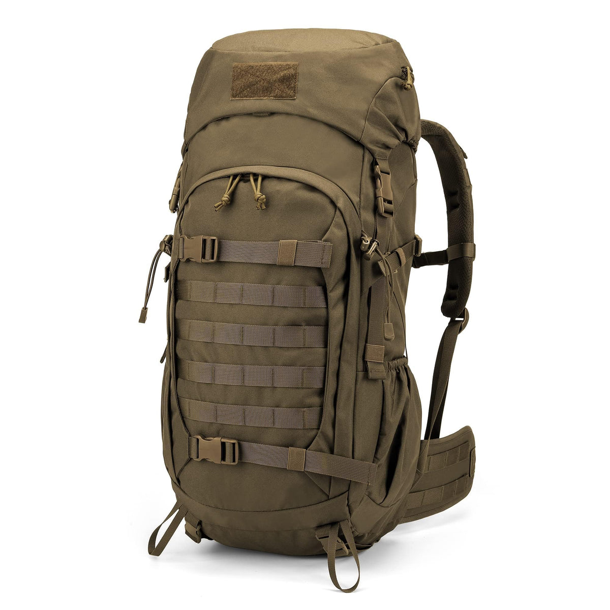Mardingtop 50L hiking survival backpack front view emphasizes quick-access main compartment