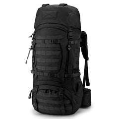 Mardingtop 70L backpack with rain cover ready for all weather camping adventures.