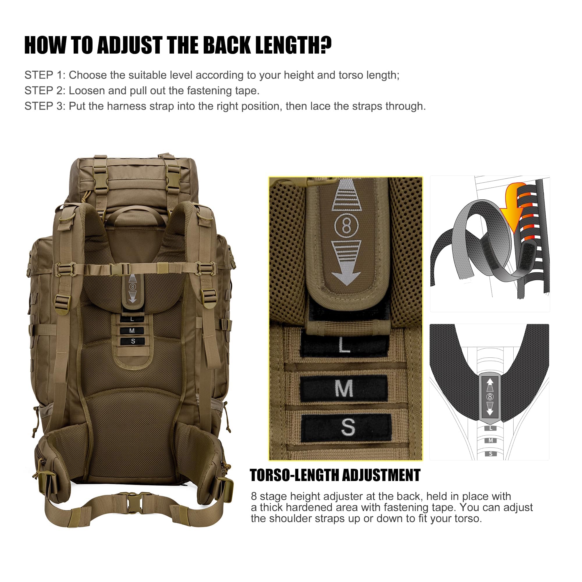 Mardingtop 70L rain cover-inclusive design protects gear in rain