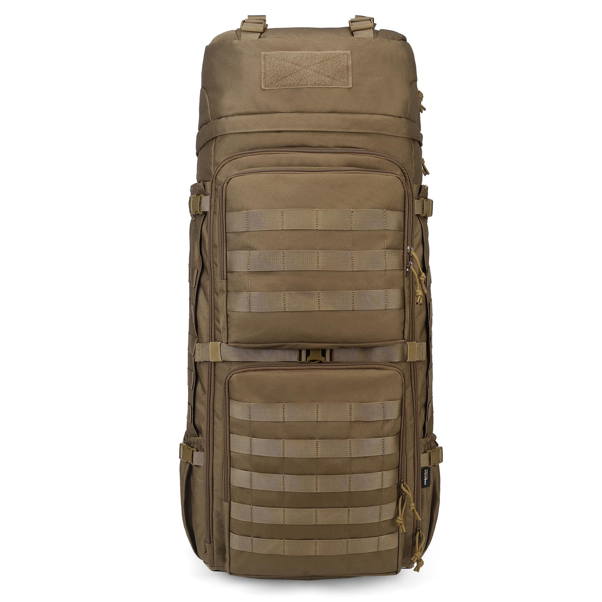 Mardingtop 75L Cordura backpack front view demonstrates rugged durability for harsh outdoor adventures.
