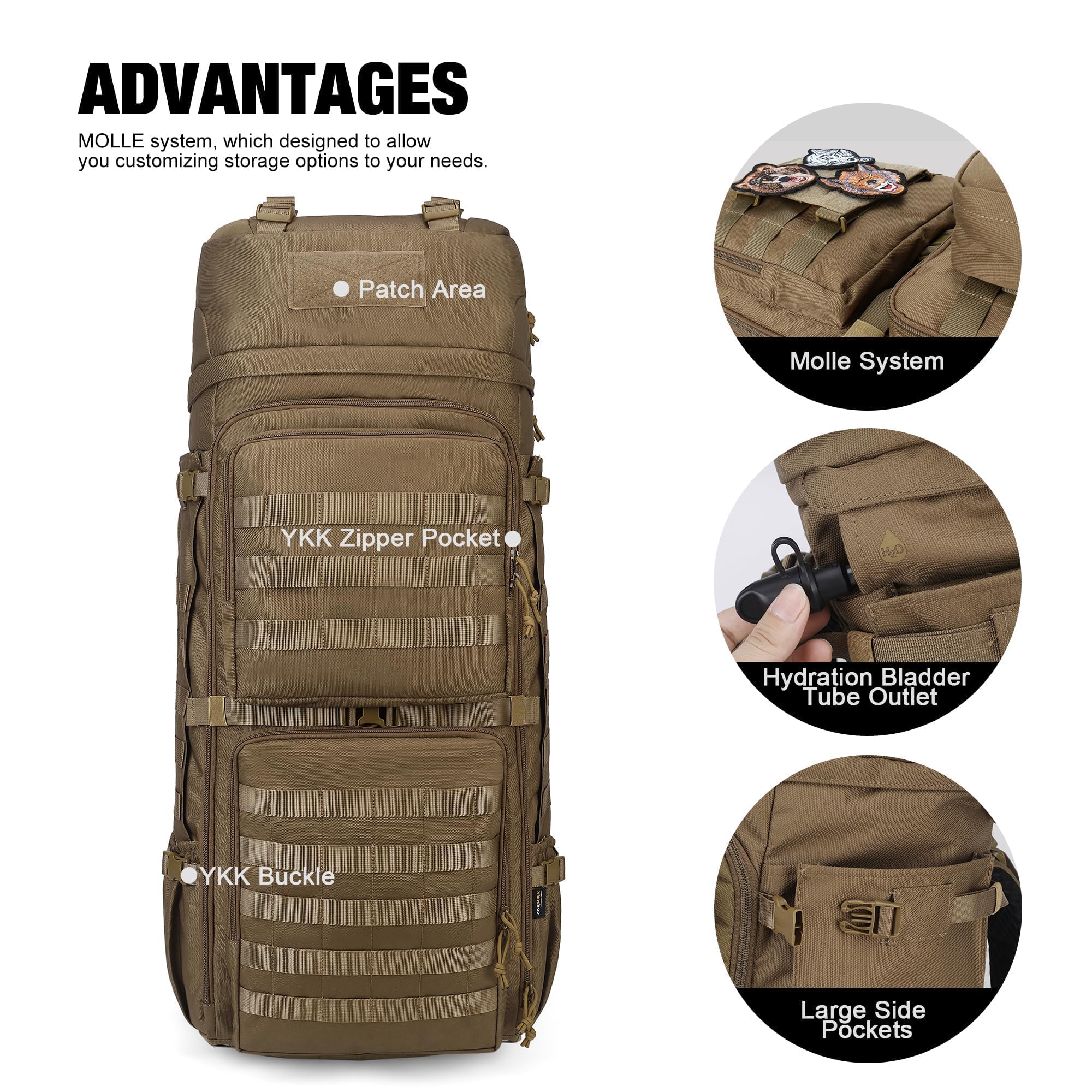 Mardingtop 75L main compartment open shows quick-access packing for fast gear retrieval.