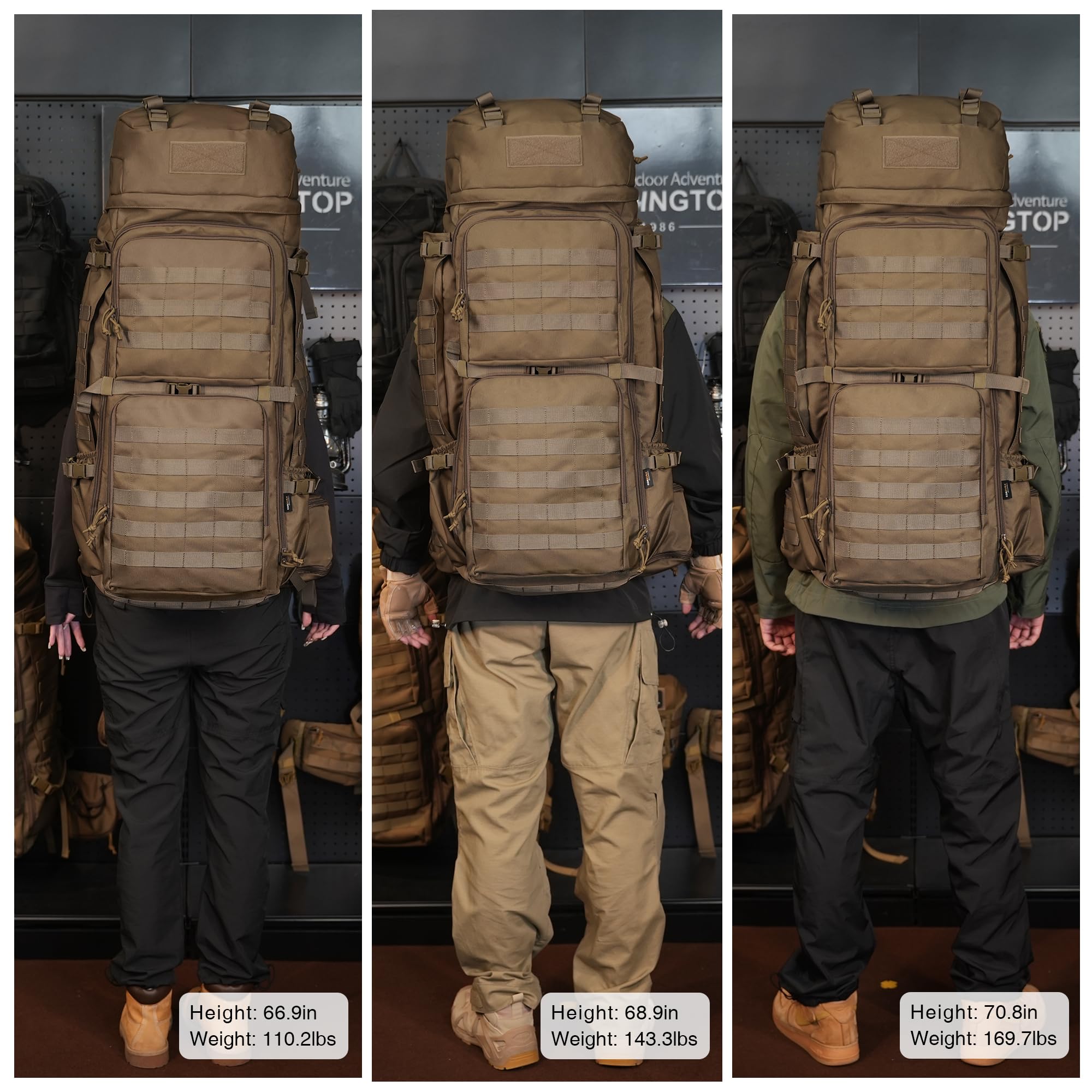 Mardingtop 75L rain cover included protects gear in wet-weather adventures.