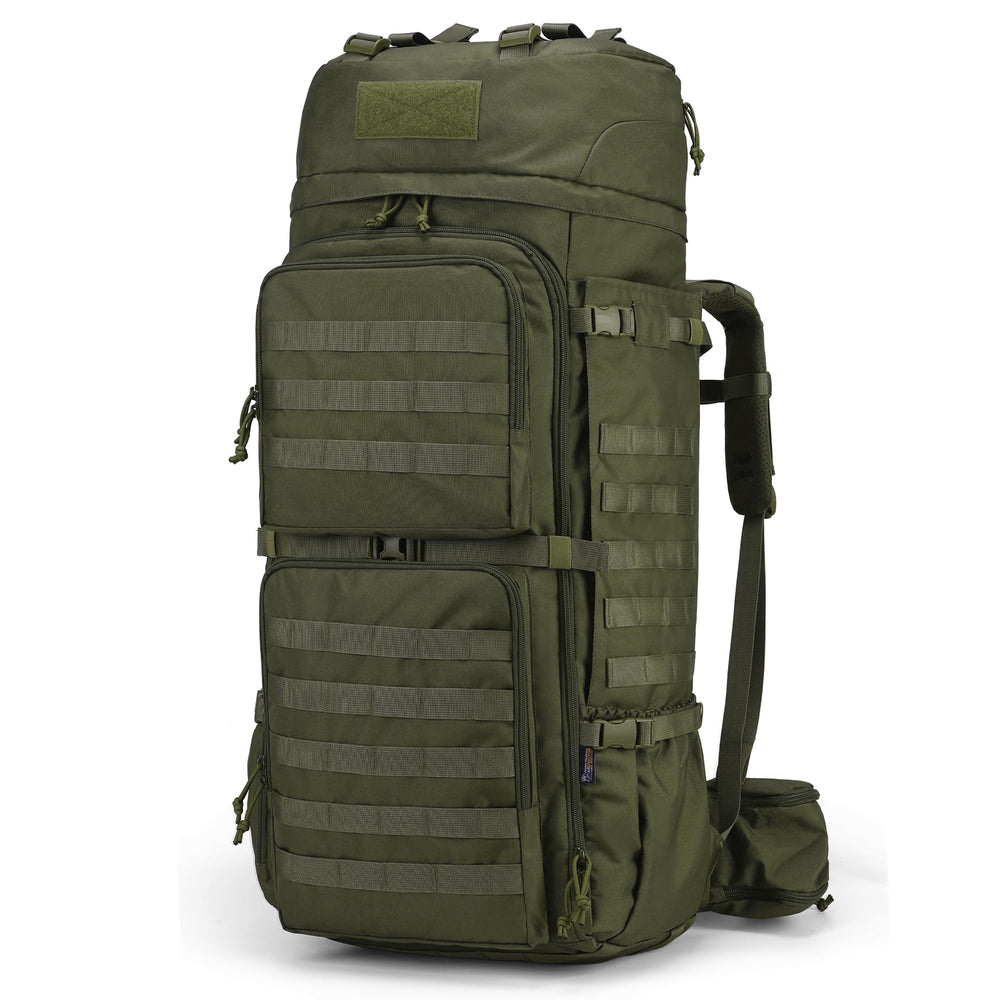 Mardingtop 75L MOLLE backpack front view with organized pockets for quick access