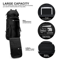 Mardingtop 75L MOLLE hiking backpack rain cover keeps gear dry in bad weather