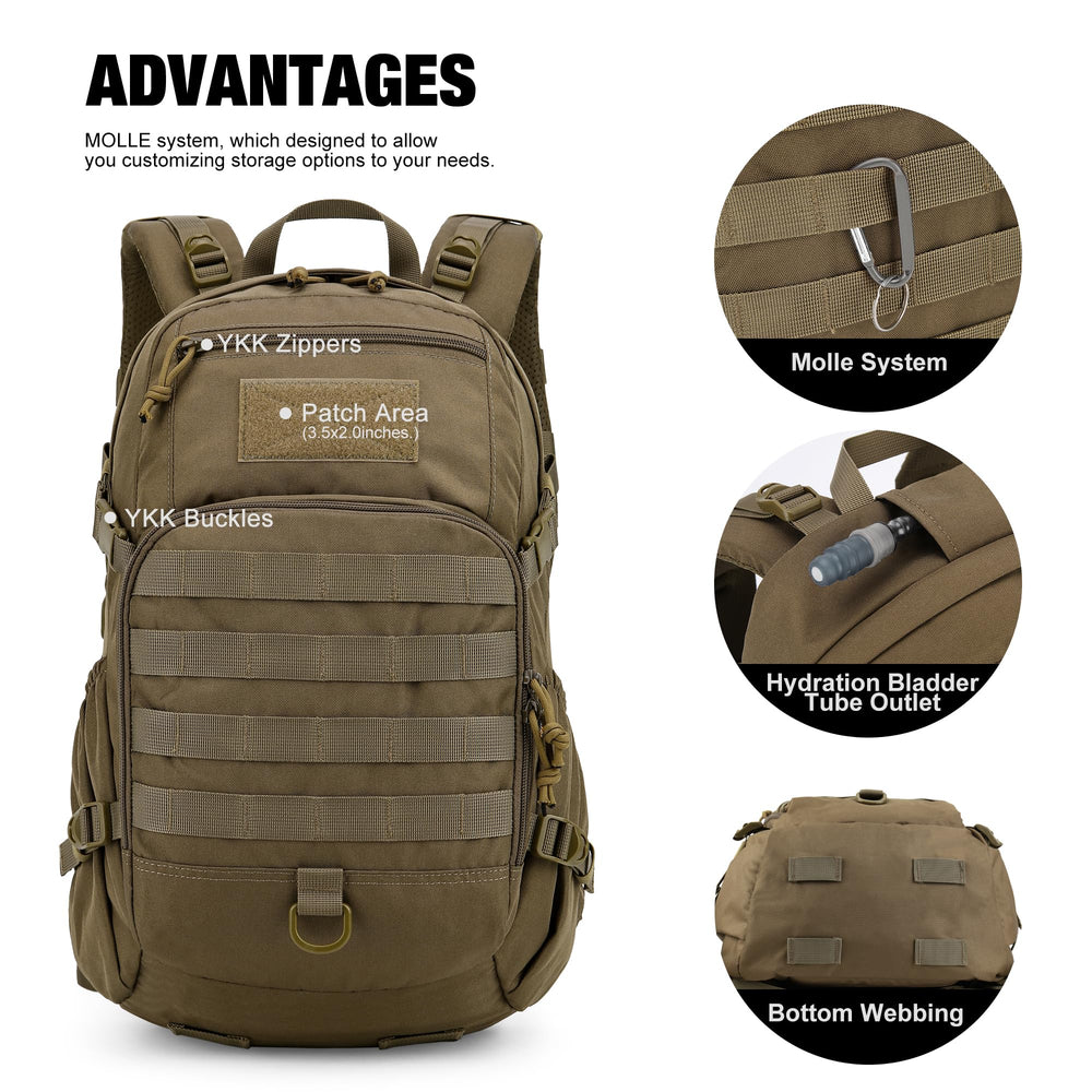 Mardingtop small tactical MOLLE backpack MOLLE system detail for attaching gear efficiently