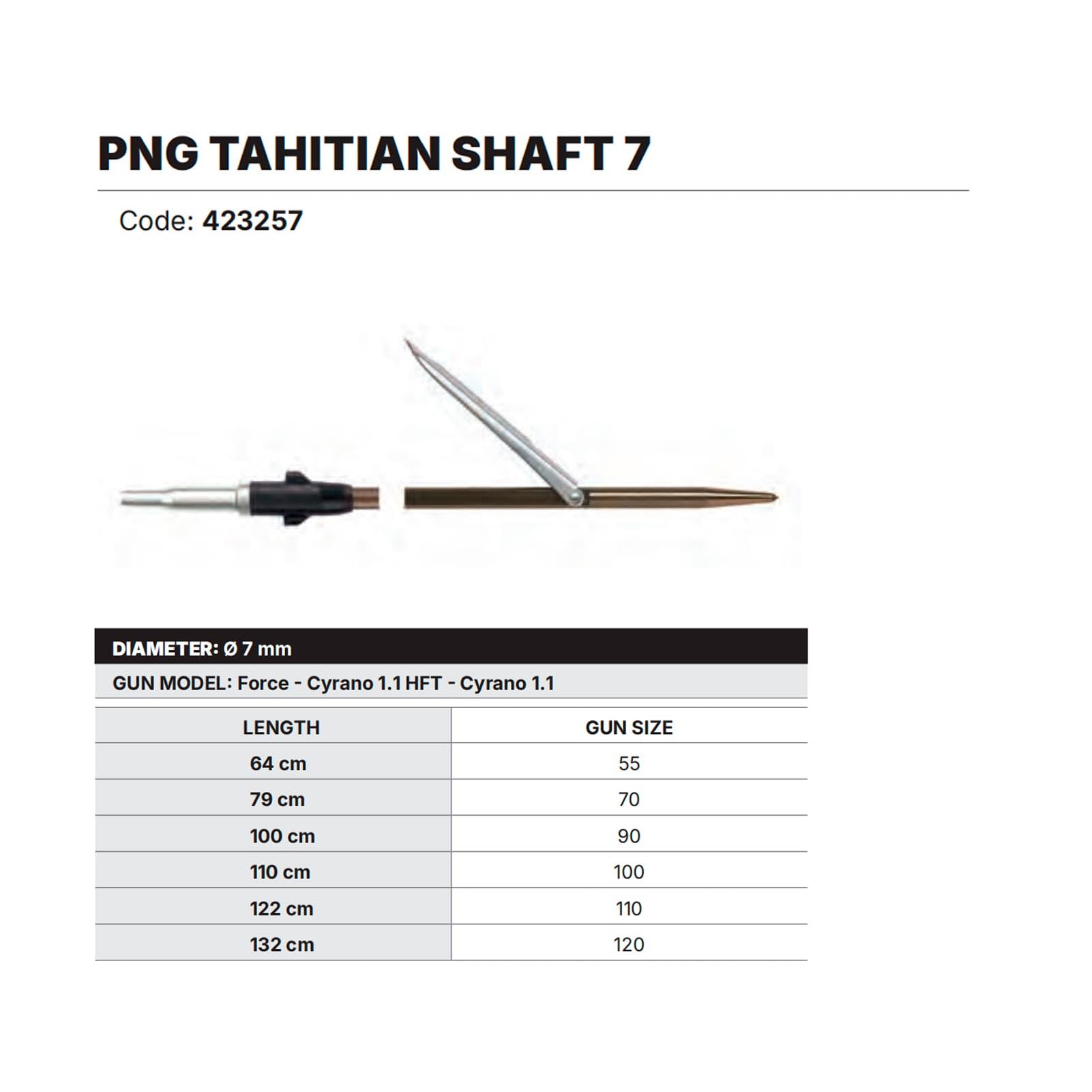 Mares 17-4PH stainless 7mm spear shaft delivering durability and corrosion resistance.