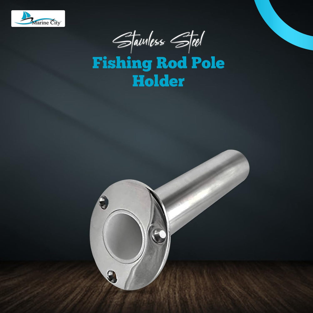 Marine City 15-degree flush mount rod holder with drain tail keeps water out