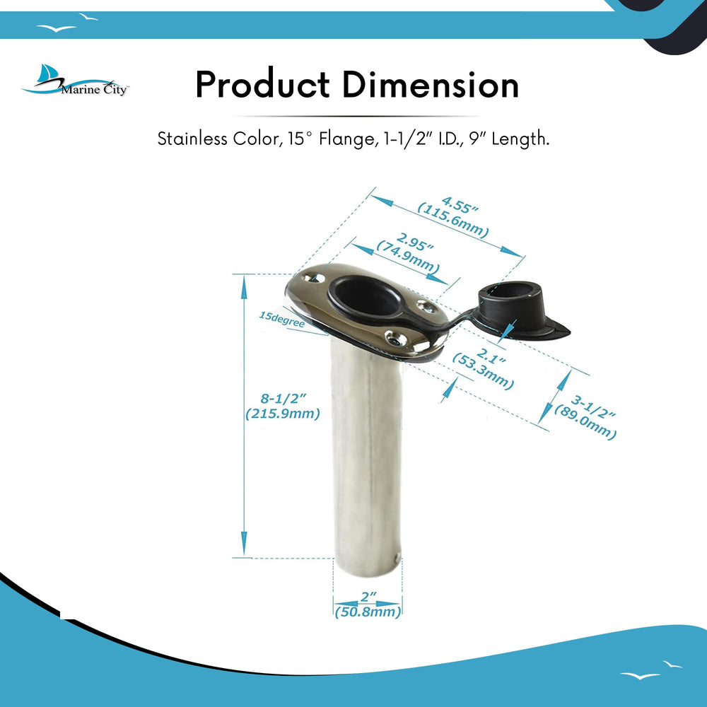 Marine City 1-1/2 inch ID, 9 inch length for versatile mounting.