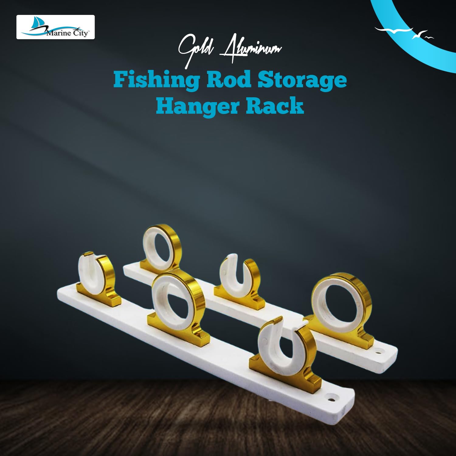 MARINE CITY 3-Rod Rack back view highlighting stability and fit