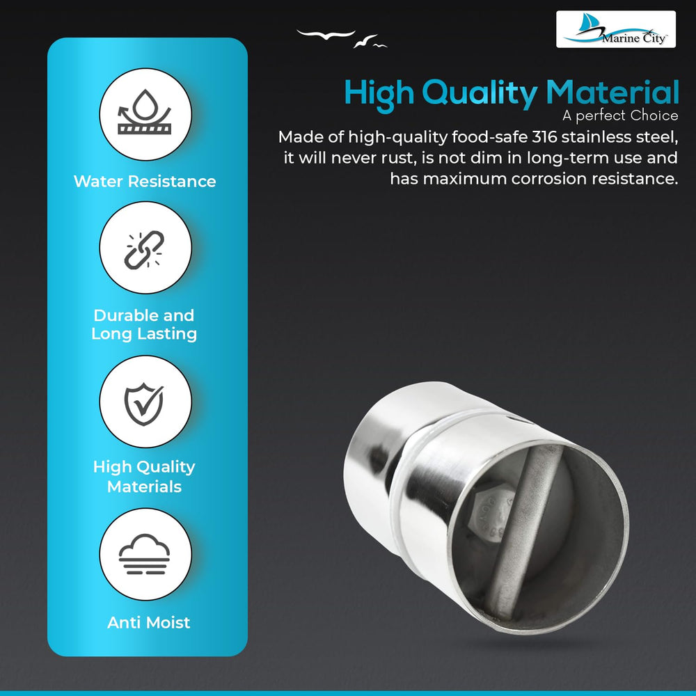 Marine City 316-grade stainless steel durability resists corrosion in marine environments.