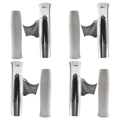 MARINE CITY adjustable rod holder in aluminum for secure on-rail use.