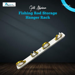 MARINE CITY anodized aluminum rod hanger closeup highlights durable boat storage.