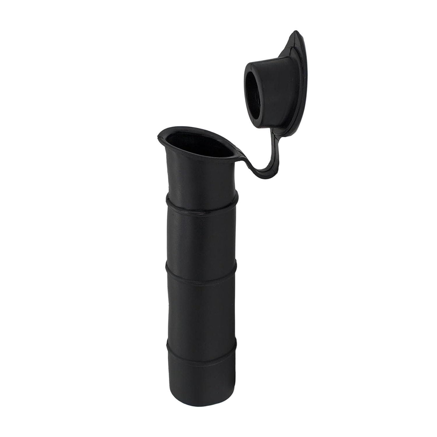 MARINE CITY Black Liner rod holder with cover for easy deck organization.