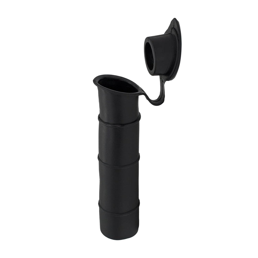 MARINE CITY Black Liner rod holder with cover for easy deck organization.