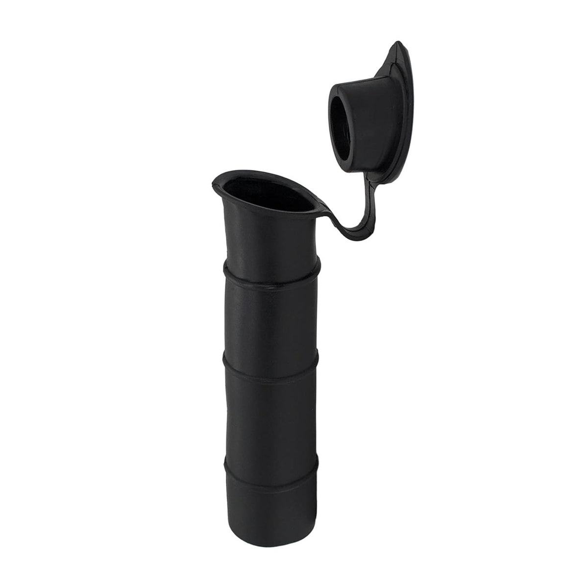 MARINE CITY Black Liner rod holder with cover for easy deck organization.
