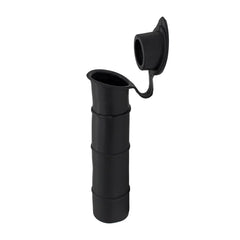 MARINE CITY Black Liner rod holder with cover for easy deck organization.