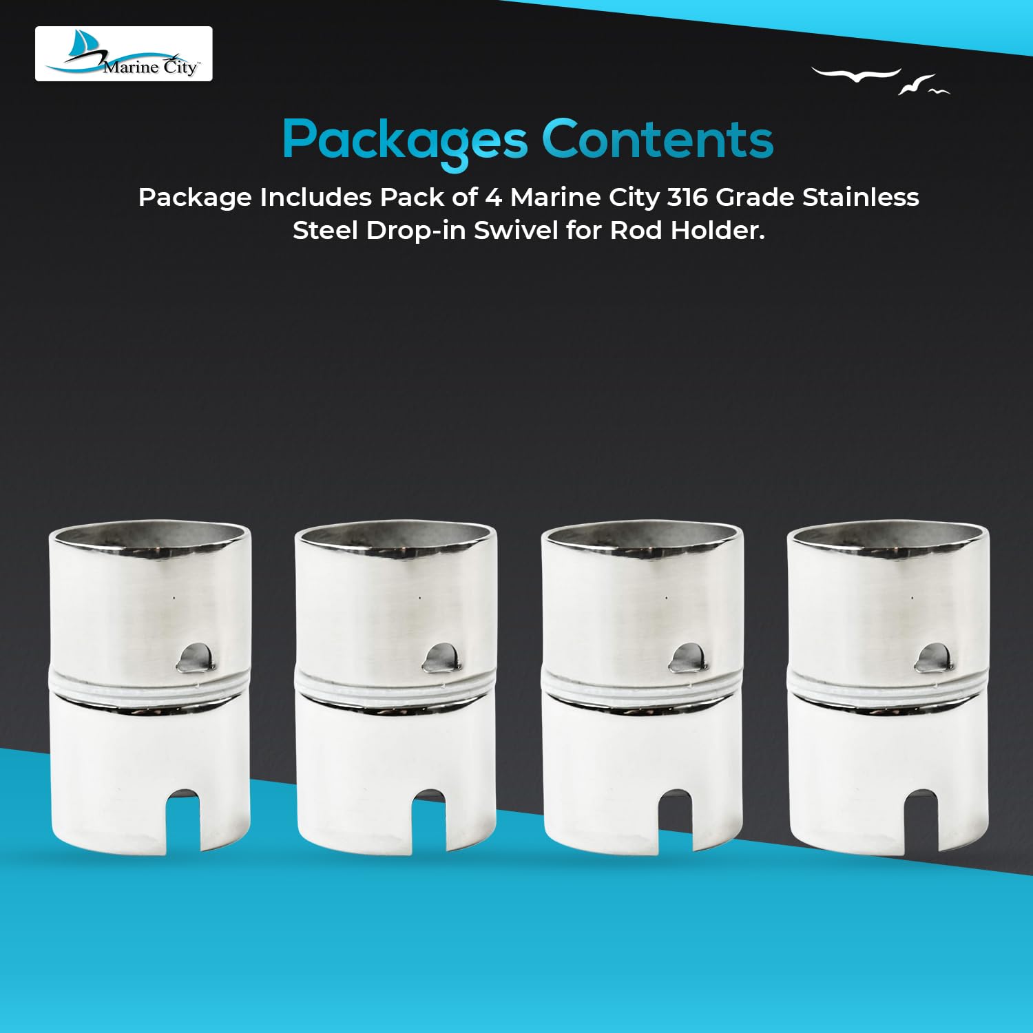 Marine City ideal for boats and yachts on deck or gunnel rail installations.
