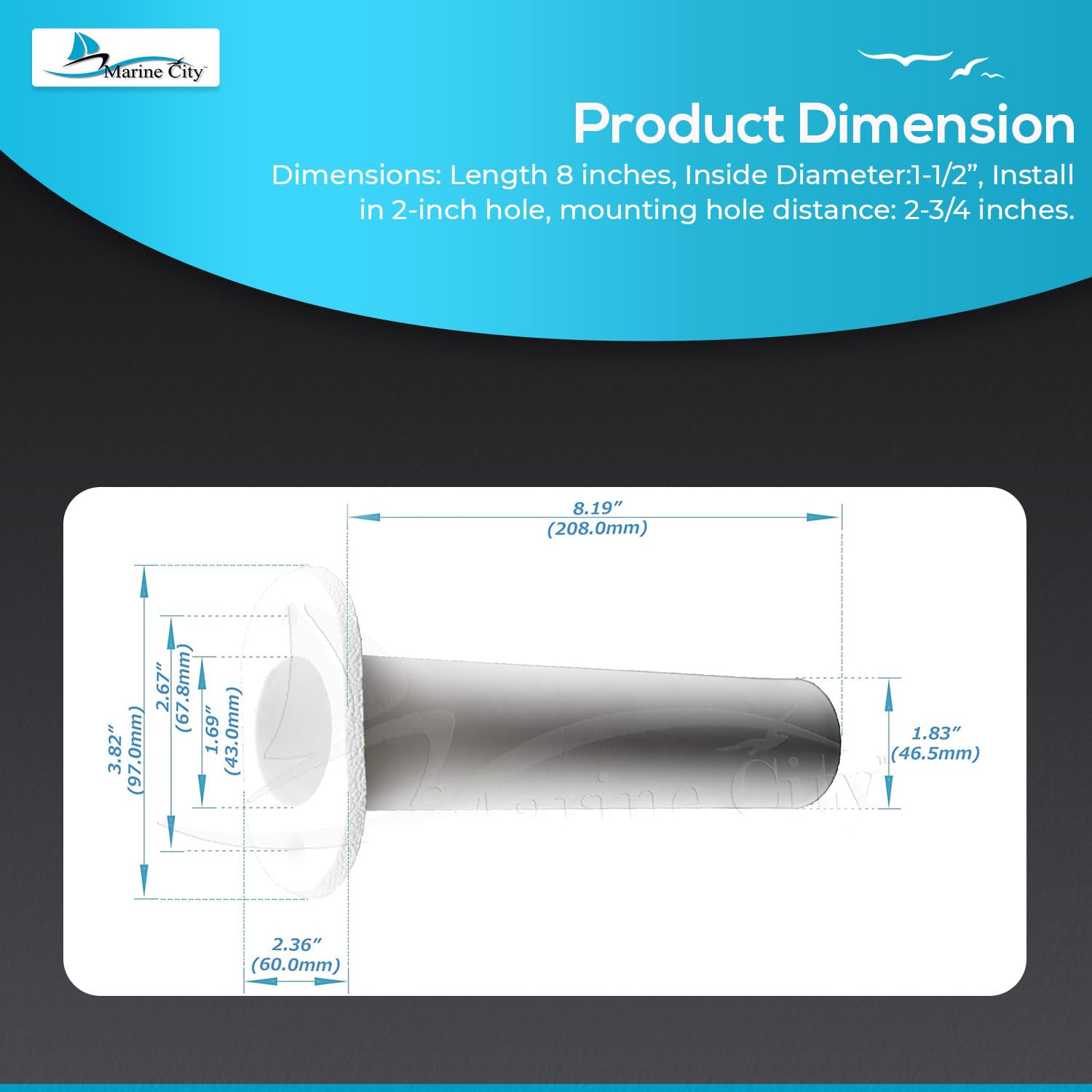 Marine City injection-molded polypropylene rod holder resists outdoor wear.