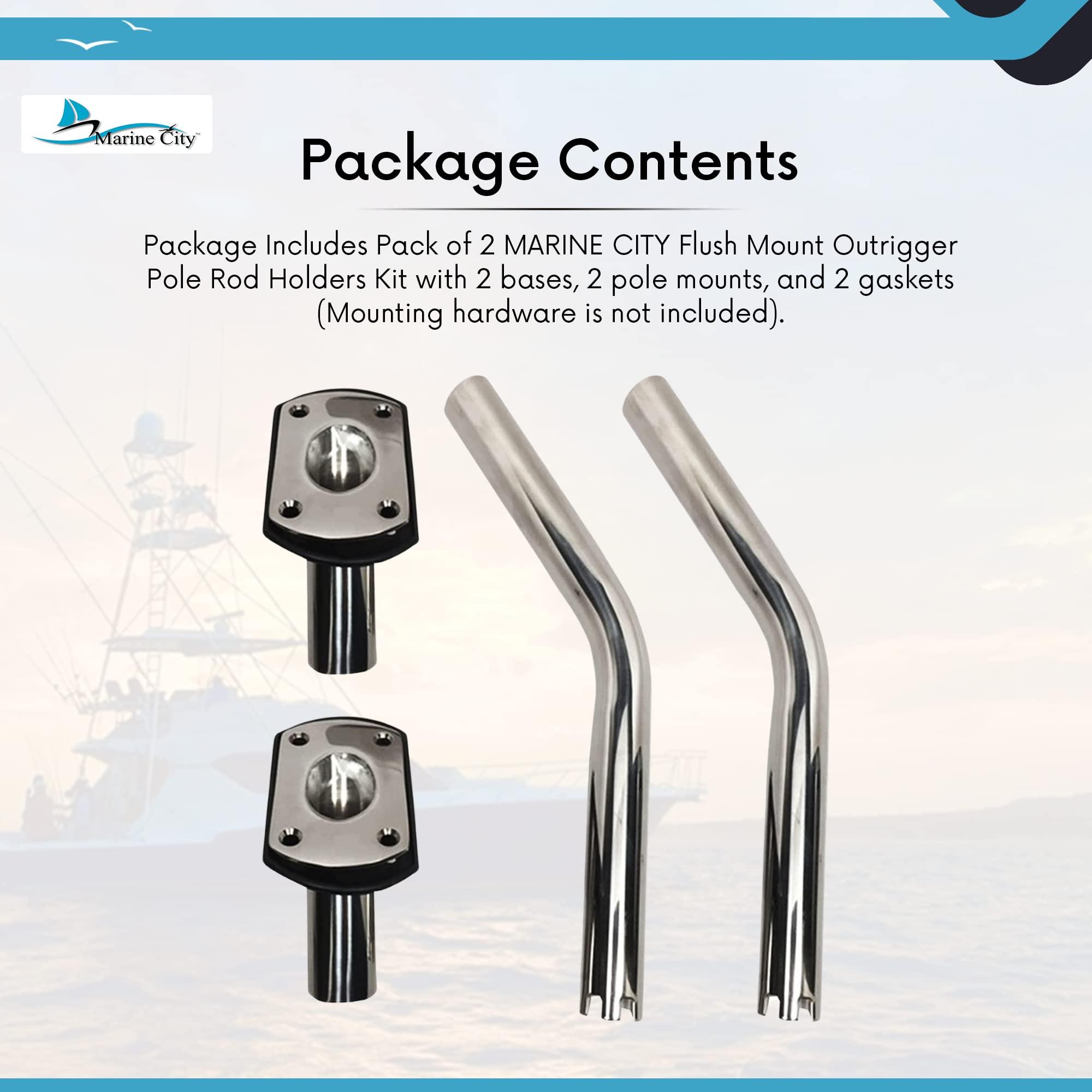 MARINE CITY ready-to-install outrigger kit for boats and yachts