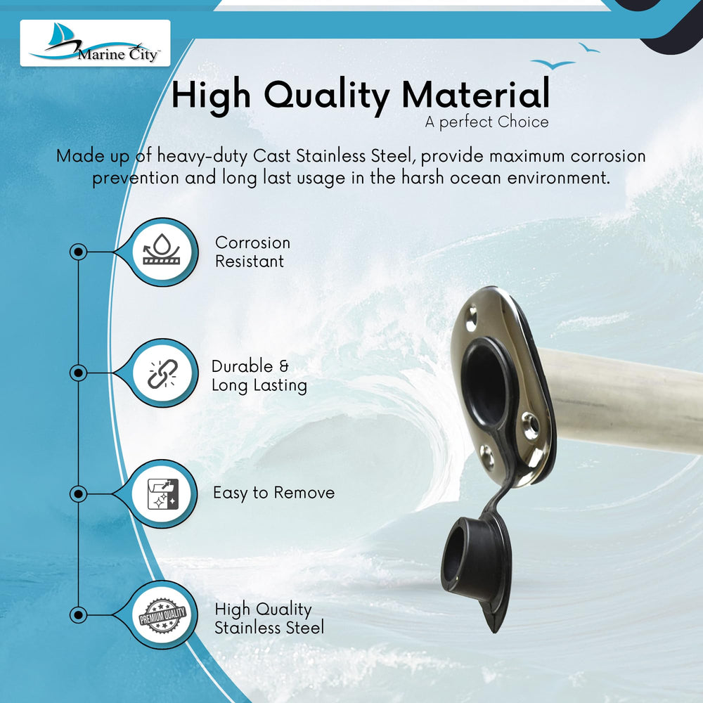 Marine City stainless steel flush mount design offers durable, water-resistant performance.
