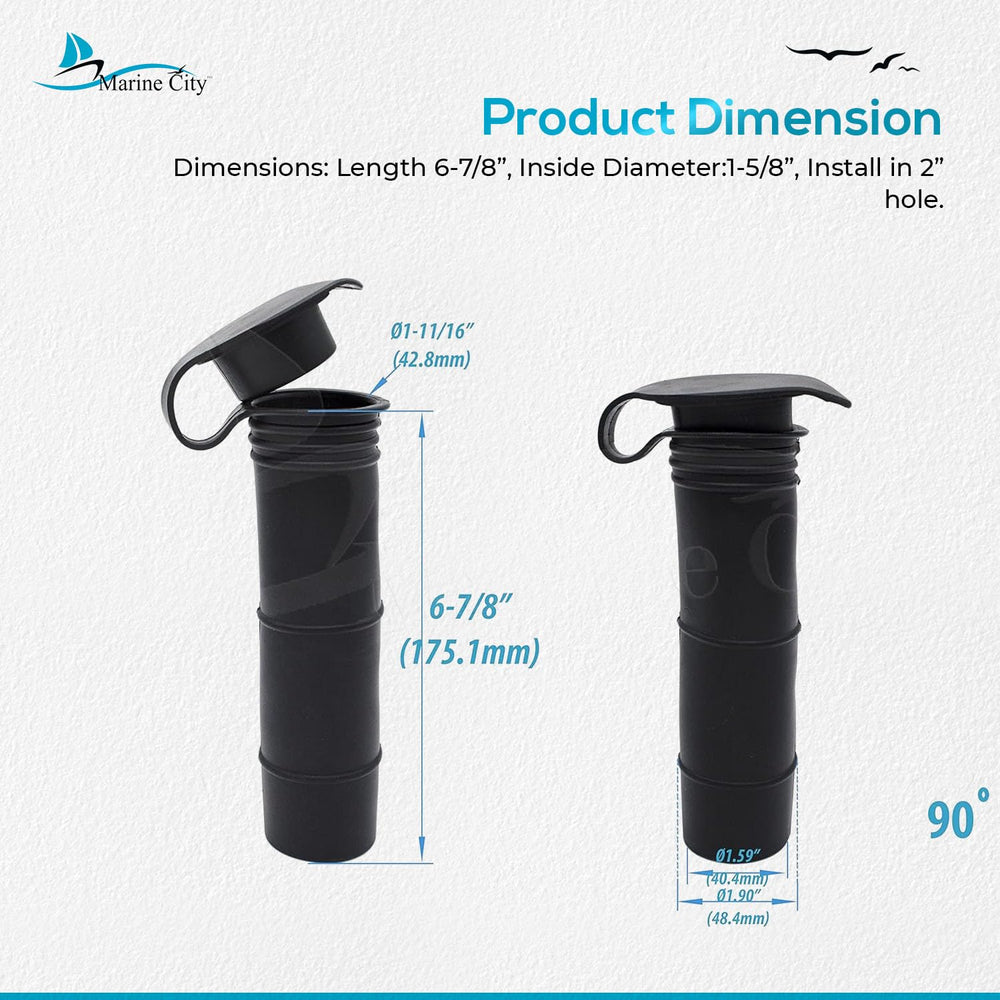 MARINE CITY easy-install rod holder for flat surfaces on boats