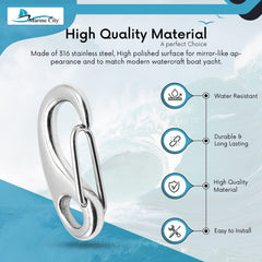 MARINE CITY egg-shaped snap hook, 3-1/2 in length for quick key attachment.