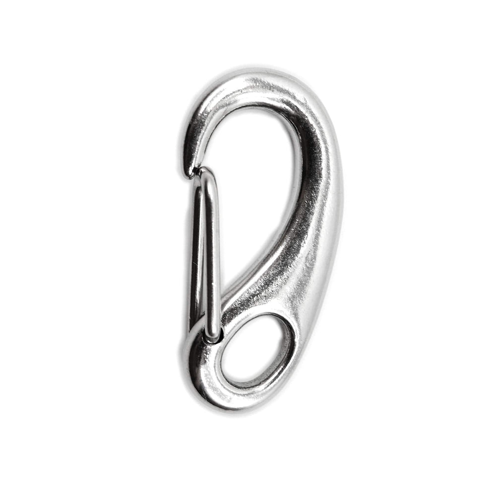 MARINE CITY egg-shaped snap hook in 316 stainless steel for secure boat gear.