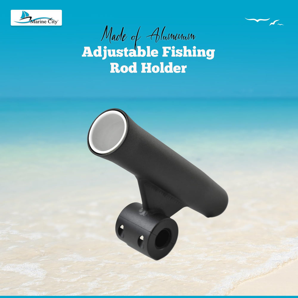 MARINE CITY fishing rod holder angle adjustment allows precise positioning.