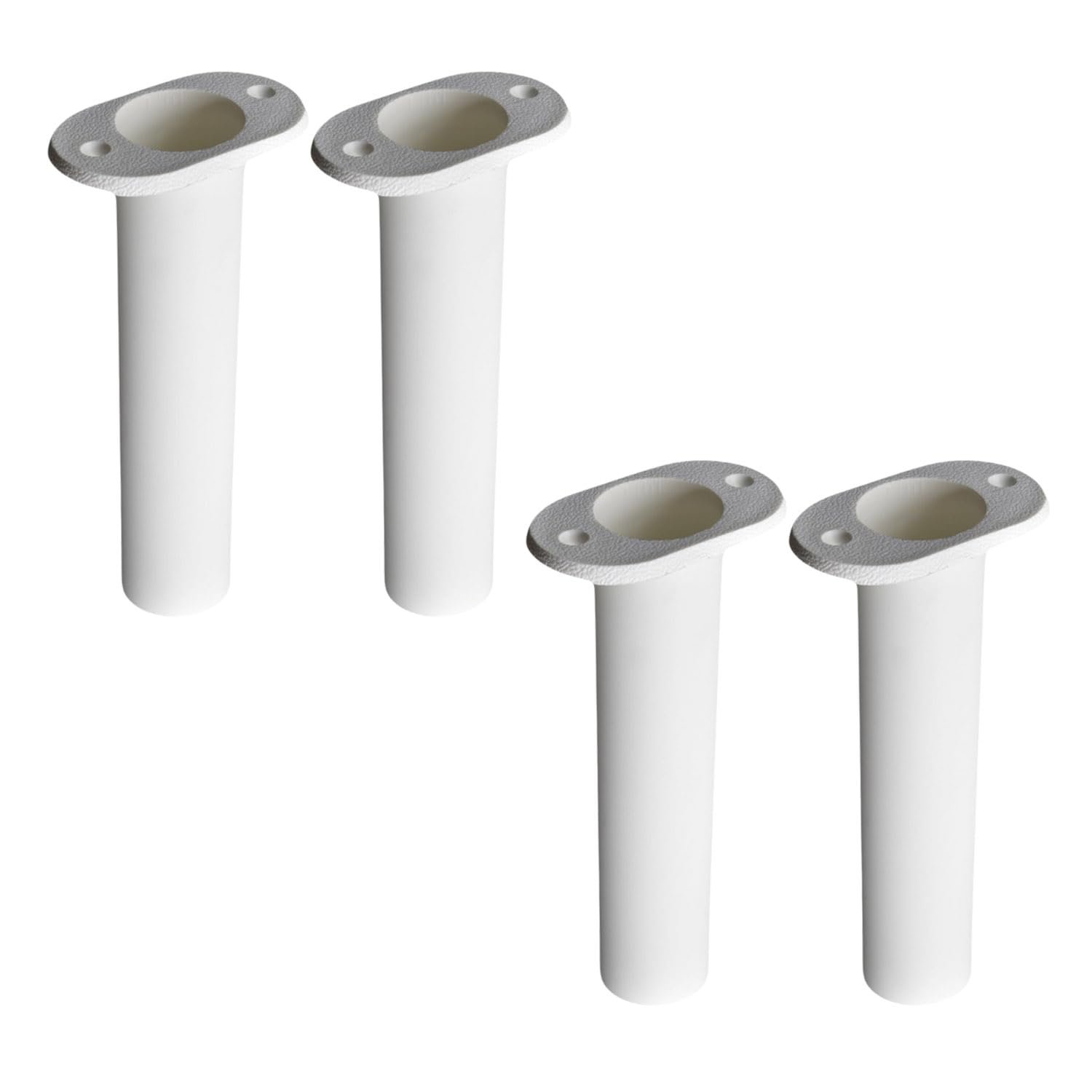 Marine City flush-mount rod holder in white keeps rods securely on deck.
