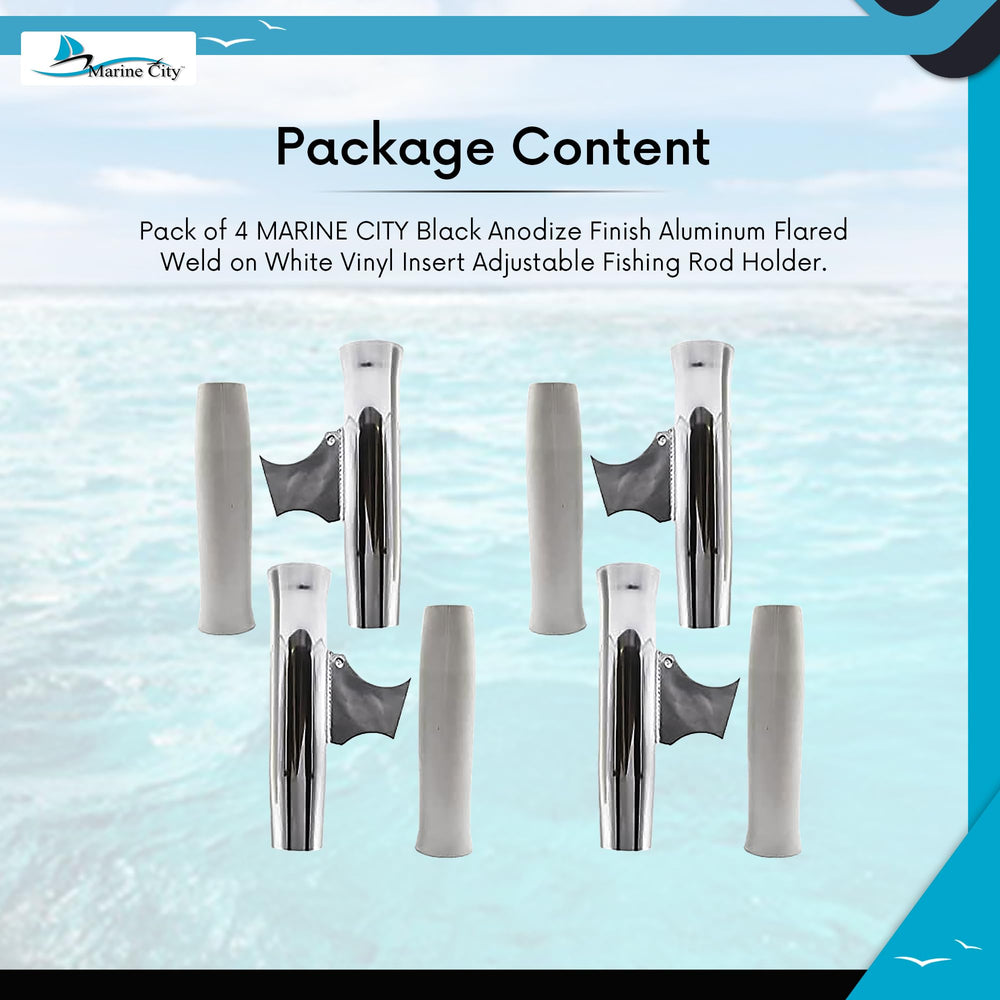 MARINE CITY four-pack rod holders for multiple fishing stations.
