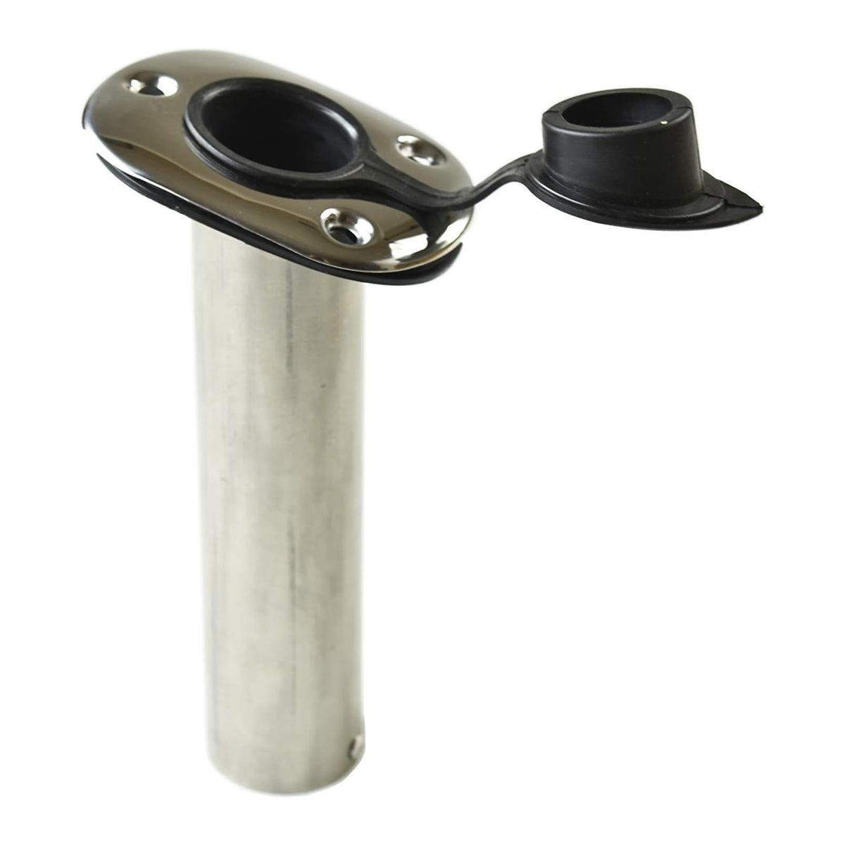 Marine City heavy-duty stainless steel flush mount rod holder at 15° angle, corrosion resistant.