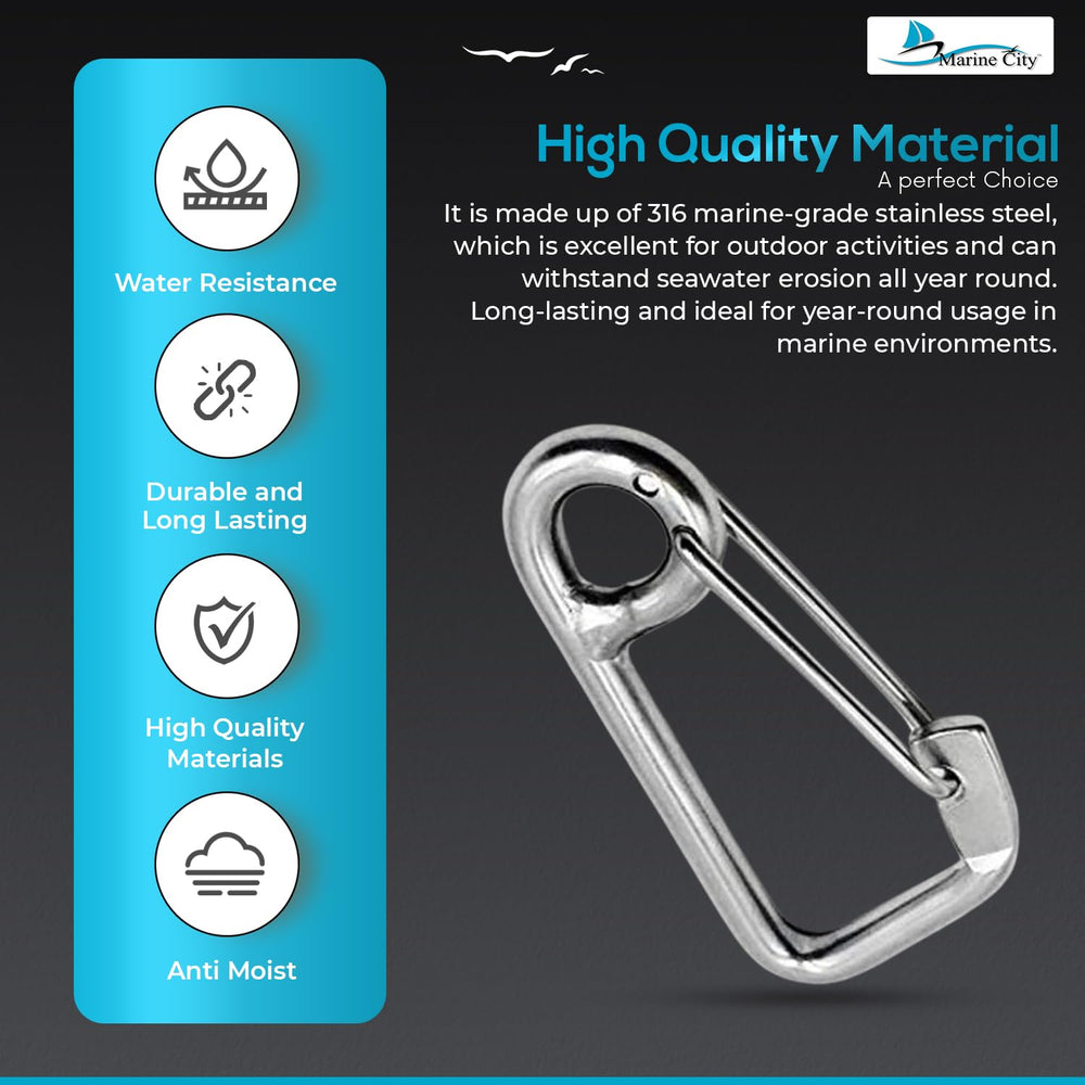 2-inch Marine City clip ideal for boating, camping, and hiking gear